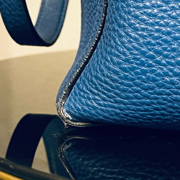 Prada Vitello Daino Open Tote Mini in Blue - Picture 7 of 11